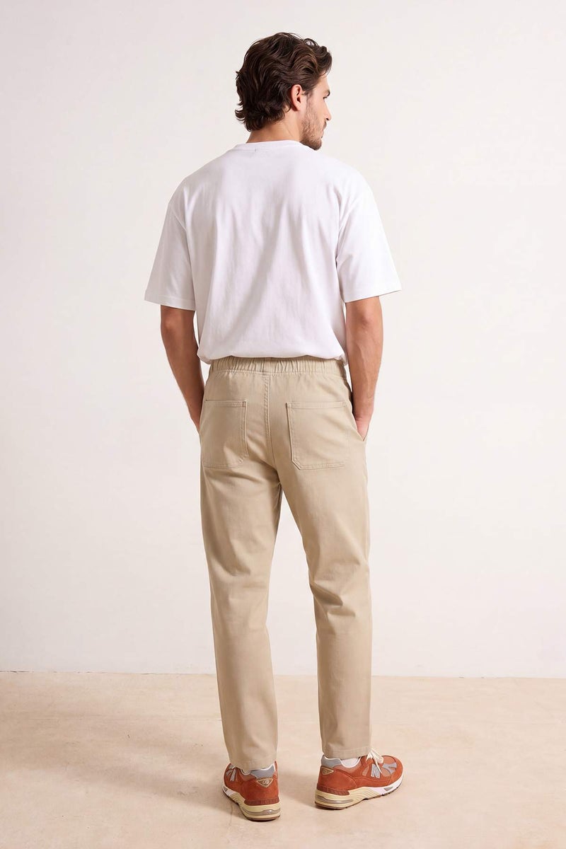 trendyol Beige Regular Elastic Waist Jeans Loose Denim Pants Tmnaw24Je00025 - Image 3