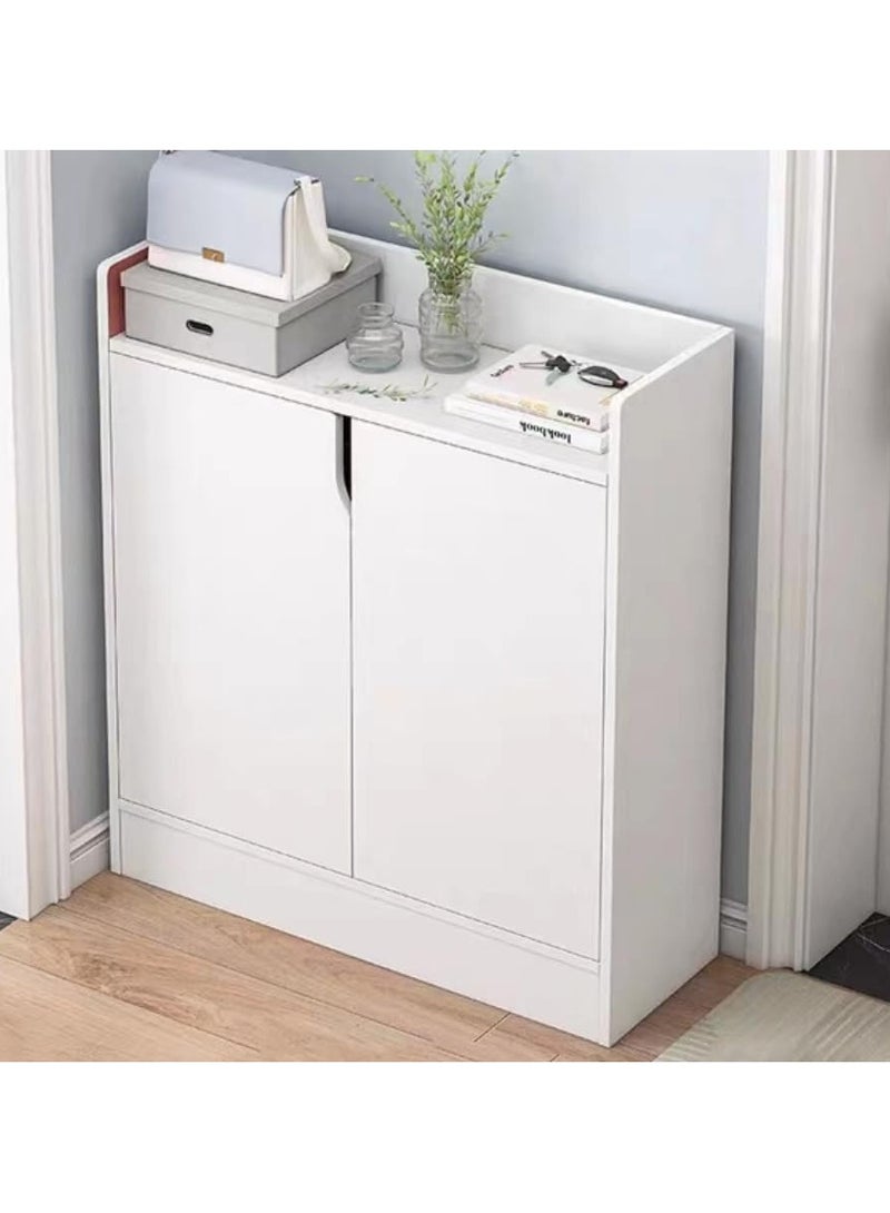 YQbest Shoe Cabinet for Entryway: 6-Tier Shoe Organizer Cabinet Freestanding Wood Shoe Rack with Doors Adjustable Shelves for Hallway, Closet, Living Room(White 60x25x80cm)  - Image 3