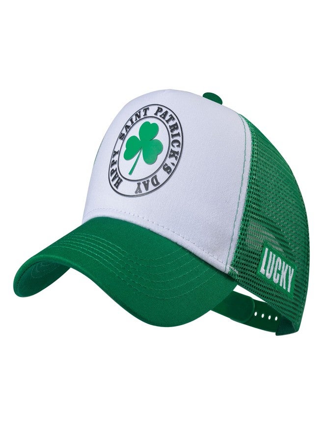 UALON St Patrick's Day Trucker Hat, Irish Green Baseball Cap for Men Women, Mesh Snapback Hats, Shamrock Accessories - Image 1