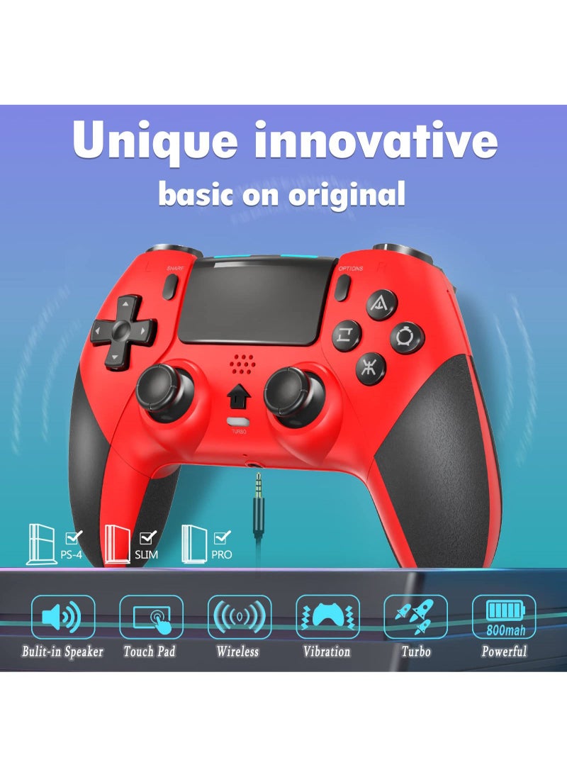 Generic - Wireless Controller Compatible with PS4/Slim/Pro/PC with 6-Axis Motion Sensor, PS4 Controller for Kids and Adults Red - Image 1