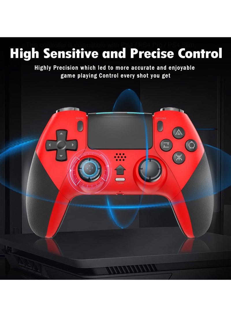 Generic - Wireless Controller Compatible with PS4/Slim/Pro/PC with 6-Axis Motion Sensor, PS4 Controller for Kids and Adults Red - Image 1