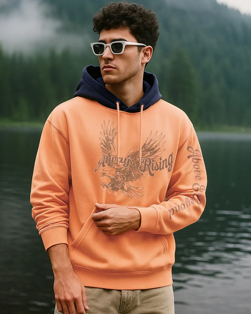 بيواكوف هوديز رجالي واسع بطبعات خوخ كابلر وكحلي