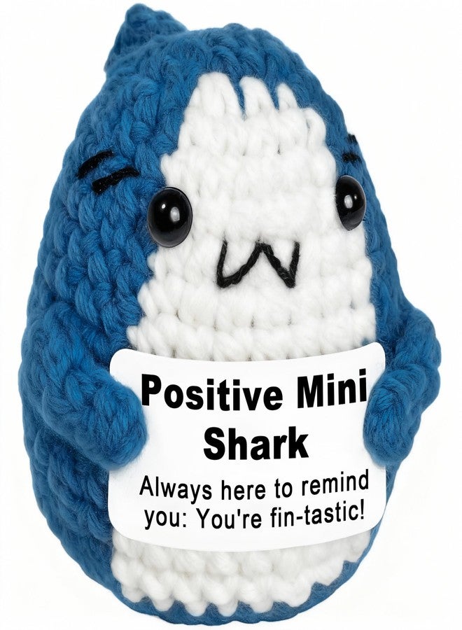 Krinisou Positive Crochet Shark Gifts, Shark Lovers Birthday Graduation Gift for Women Men, Emotional Inspirational Motivational Encouragement Animals with Affirmation Support Message - Image 1