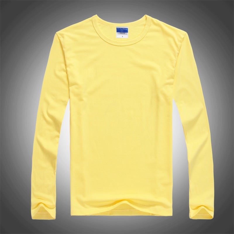 Raglan long sleeve wholesale party class clothes T-shirt custom cotton round neck advertising cultural shirt work clothes printed logo Yellow 