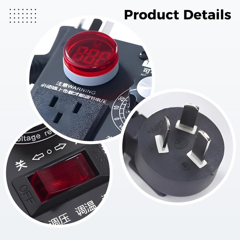 Ac Motor Velocity Controller 2000W, Electronic Screen Voltage Governor With Temp Regulation, Single Phase Ventilator Dimmer Turn With Lighted Readout, Industrial Adjustable Velocity Command Box - Image 5
