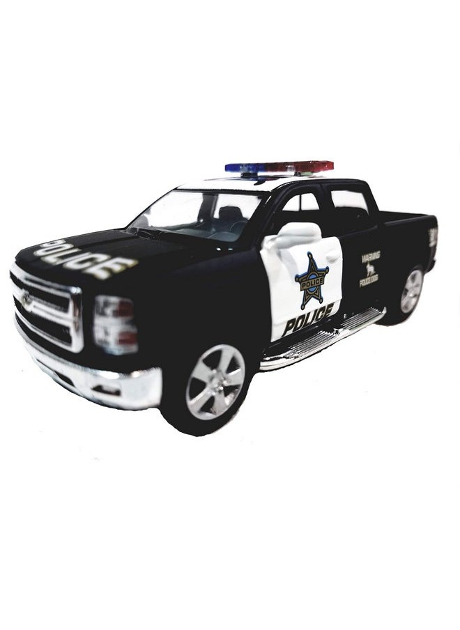 Kinsmart 2014 Chevrolet Silverado Ltz Crew Cab 4X4 1:46 Scale 5 Inch Diecast Metal Model Pick-Up Interceptor Truck Police K9 Unit  - Image 1