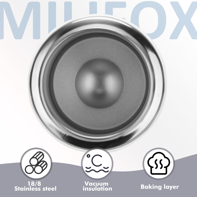 Milifox 12 oz Insulated Water Bottle, Double Wall Vacuum Insulated Stainless Steel Water Bottles - Wide Mouth Leakproof BPA Free with Chug Lid, 18 Hours Cold and 8 Hours Hot(White) - Image 2