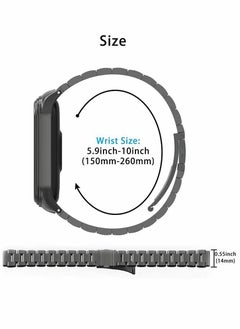 Y&D Metal Watch Strap for Xiaomi Band, Stainless Steel WatchBand, Replacement Smartwatch Bands, Band 6/5/4/3 (Black)  - Image 4