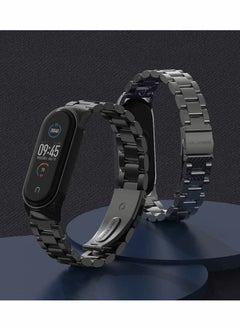 Y&D Metal Watch Strap for Xiaomi Band, Stainless Steel WatchBand, Replacement Smartwatch Bands, Band 6/5/4/3 (Black)  - Image 5