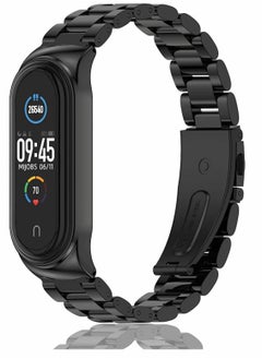 Y&D Metal Watch Strap for Xiaomi Band, Stainless Steel WatchBand, Replacement Smartwatch Bands, Band 6/5/4/3 (Black)  - Image 1