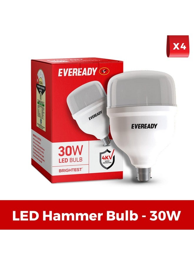 Eveready Eveready 30W LED Hammer Bulb with B22 Base, High CRI, 4KV Surge Protection, Energy Efficient & Long Life - Cool Daylight (6500K) for Home & Commercial Use, Pack of 4 - Image 2