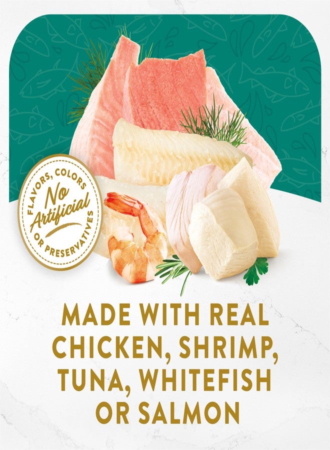 Fancy Feast Purina Fancy Feast Broth Complement Chicken and Seafood Lickable Grain Free Wet Cat Food Variety Pack - (Pack of 20) 1.4 oz. Pouches - Image 3