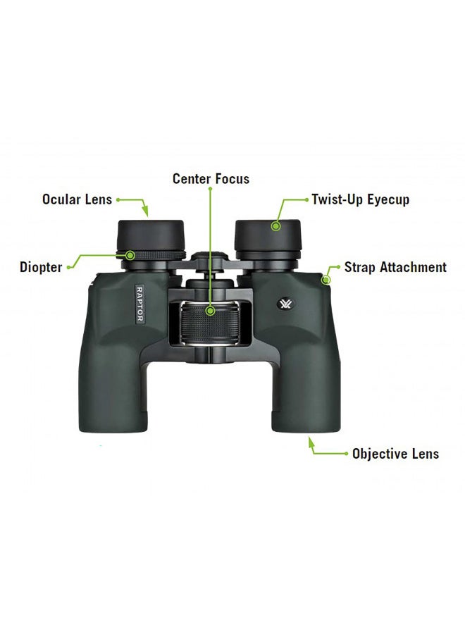 VORTEX Vortex Optics Raptor Porro Prism Binoculars 8.5x32 , Green  - Image 5