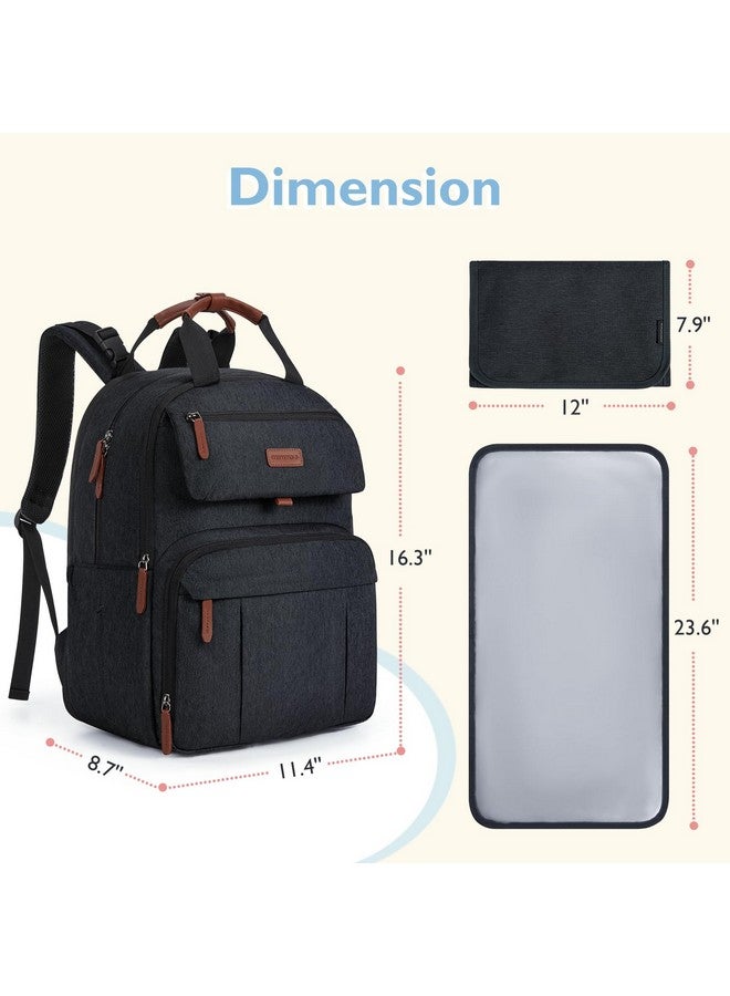 mommore Diaper Bag Backpack, Large Diaper Bag Expandable for 2 Kids/Twins, Durable Baby Bag with Changing Pad, Water Resistant Travel Diaper Backpack for Mom Dad - Image 5