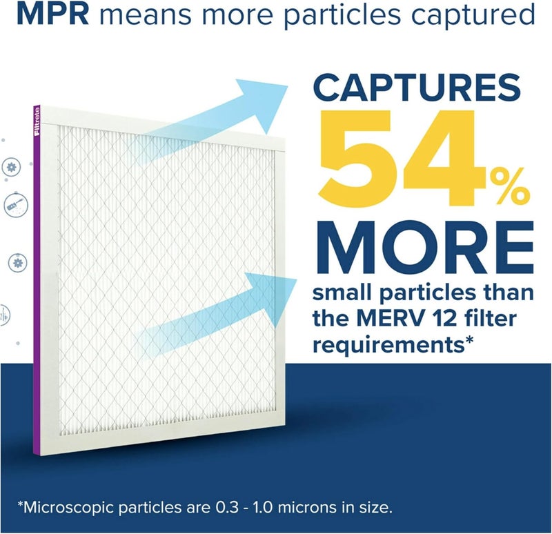 FILTRETE 14x25x1 AC Furnace Air Filter, MERV 12, MPR 1500, CERTIFIED asthma & allergy friendly, 3 Month Pleated 1-Inch Electrostatic Air Cleaning Filter, 4-Pack (Actual Size 13.81x24.81x0.78 in) - Image 4