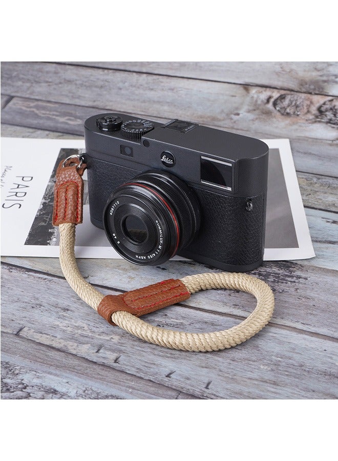 Camera Carrying to Weave Wrist Strap, Adjustable Leather Nylon Camera Storage Safety Handstrap, Shock Absorbing Camera Shoulder Strap (Off White) - Image 5