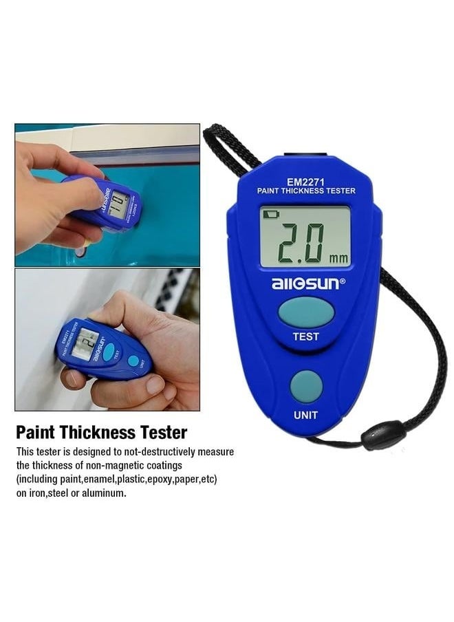 Generic Digital LCD Gauge Paint Thickness Meter-Digital Painting Thickness Meter Mini LCD Car Coating Thickness Gauge, Blue  - Image 4