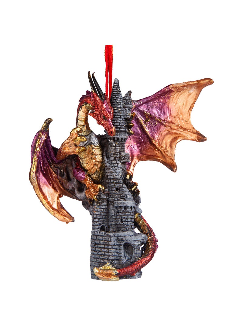 Design Toscano Design Toscano Christmas Tree Zanzibar The Gothic Castle Holiday Ornament-Dragon Statue  Single  Multicolored  - Image 1