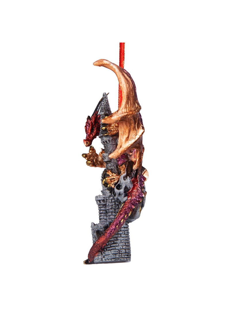Design Toscano Design Toscano Christmas Tree Zanzibar The Gothic Castle Holiday Ornament-Dragon Statue  Single  Multicolored  - Image 4