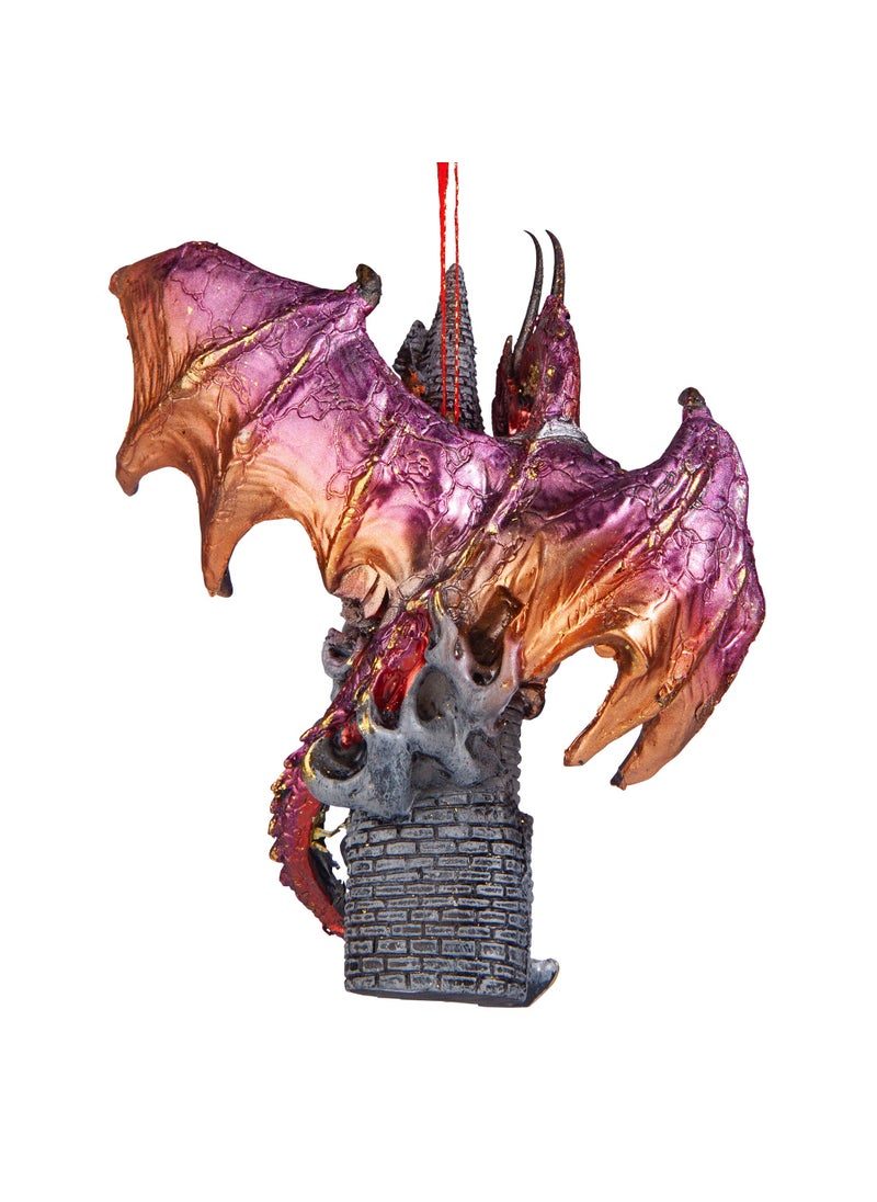 Design Toscano Design Toscano Christmas Tree Zanzibar The Gothic Castle Holiday Ornament-Dragon Statue  Single  Multicolored  - Image 5