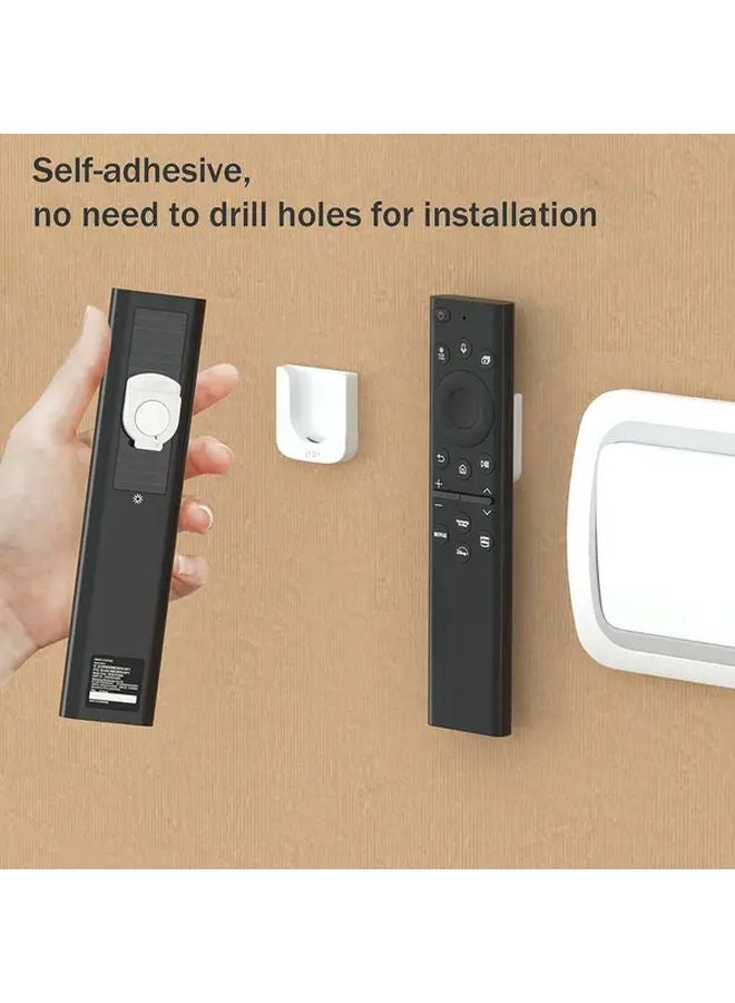 4pcs Wall Mounted Magnetic Remote Control Holder Self Adhesive No Drilling Required White - Image 4
