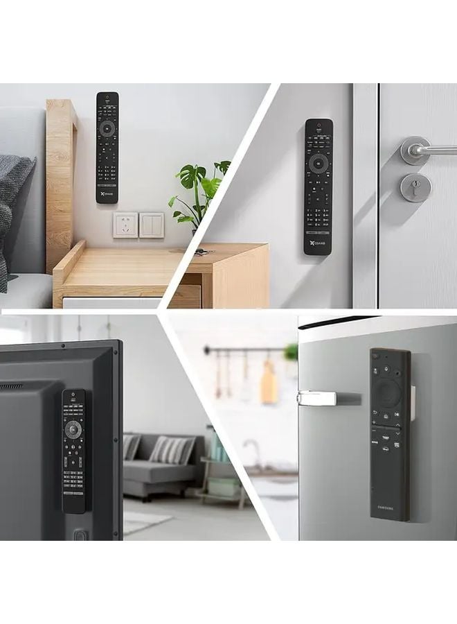 4pcs Wall Mounted Magnetic Remote Control Holder Self Adhesive No Drilling Required White - Image 5