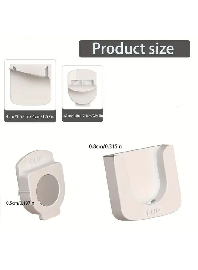 4pcs Wall Mounted Magnetic Remote Control Holder Self Adhesive No Drilling Required White - Image 3