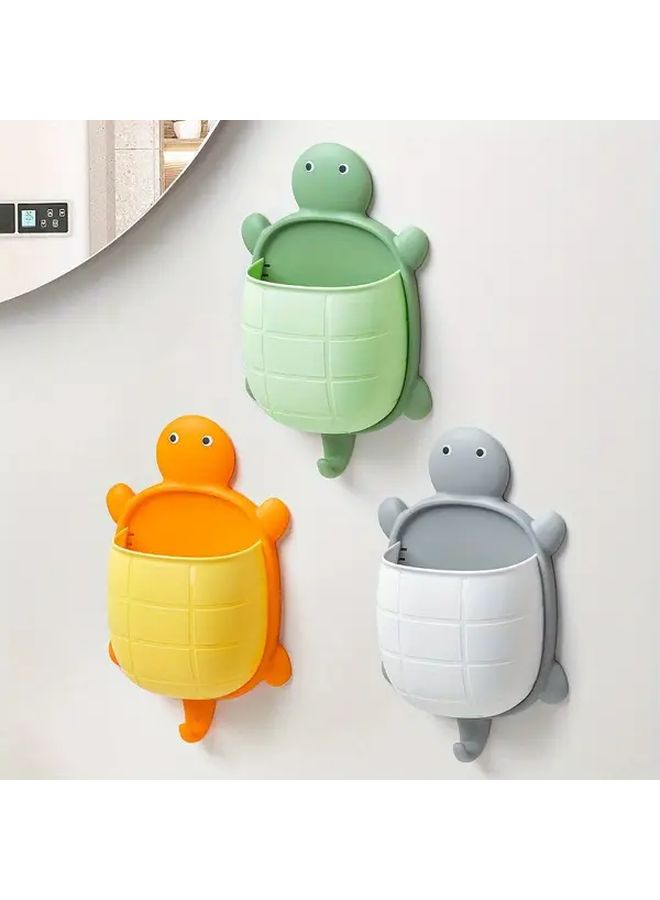 Gray Turtle Wall Mounted Organizer For Makeup Toothbrush And Phone Perfect For Dorms And Bathrooms - Image 5