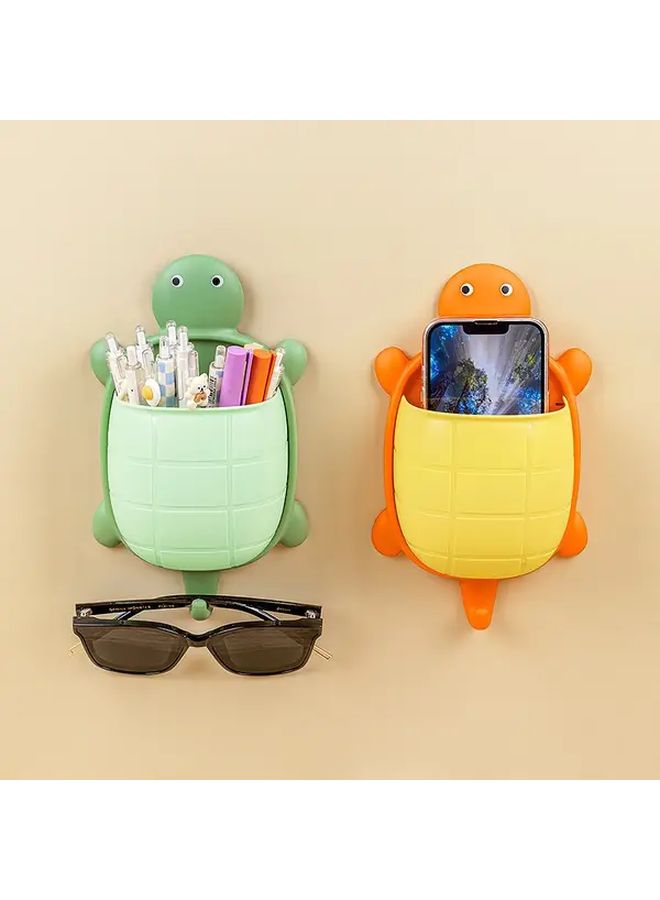 Gray Turtle Wall Mounted Organizer For Makeup Toothbrush And Phone Perfect For Dorms And Bathrooms - Image 1