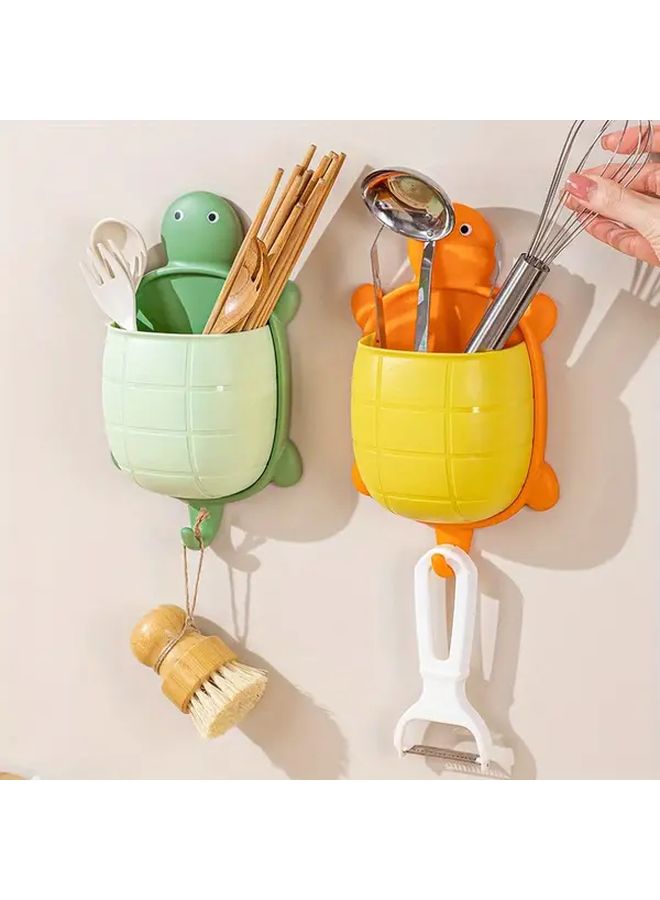 Gray Turtle Wall Mounted Organizer For Makeup Toothbrush And Phone Perfect For Dorms And Bathrooms - Image 2