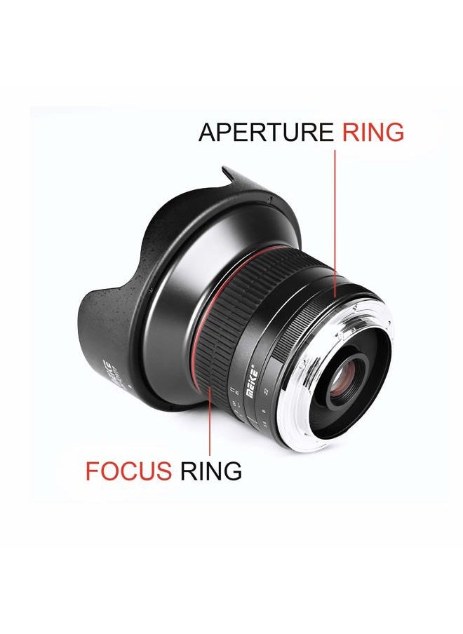 Meike - 12mm f2.8 Ultra Wide Angle Fixed Lens with Removeable Hood for Fujifilm Mirrorless Camera with APS-C such as X-T1 X-T2 X-T3 X-T4 X-T20 X-T10 X-T30 X-T100 X-T200 X-Pro2 X-E3 X-Pro3 X-A X-E1 - Image 1