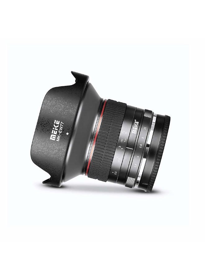 Meike - 12mm f2.8 Ultra Wide Angle Fixed Lens with Removeable Hood for Fujifilm Mirrorless Camera with APS-C such as X-T1 X-T2 X-T3 X-T4 X-T20 X-T10 X-T30 X-T100 X-T200 X-Pro2 X-E3 X-Pro3 X-A X-E1 - Image 1