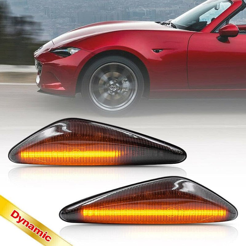 NSLUMO Sequential Amber LED Side Marker Lights for Mazda MX-5 ND & RX-8 - Smoked Lens - Image 1