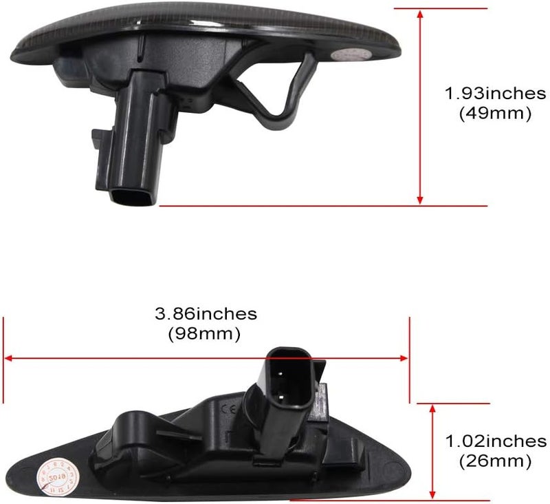 NSLUMO Sequential Amber LED Side Marker Lights for Mazda MX-5 ND & RX-8 - Smoked Lens - Image 3