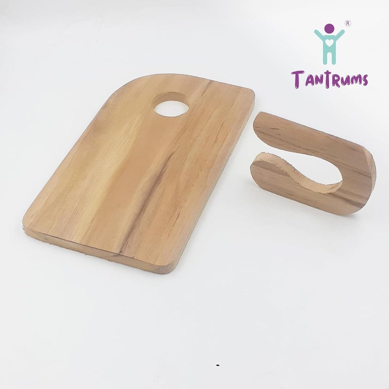 Tantrums Kids Wooden Chopping Board and Knife Set - Montessori Pretend Play Kitchen Toy - Image 3