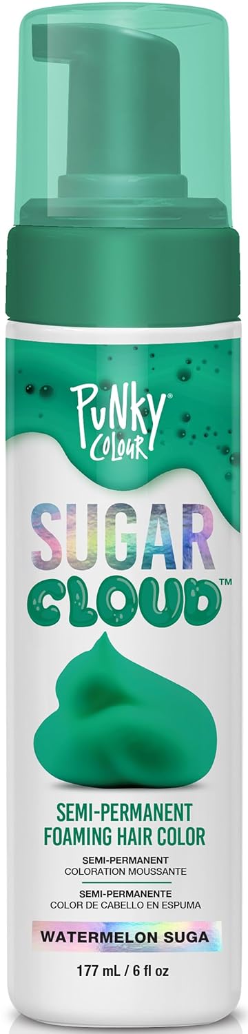 Punky Sugar Cloud SemiPermanent Foam Hair Color Watermelon Suga  Vibrant Hair Dye for LongLasting Color Easy Application Foam Hair Dye 6 fl oz