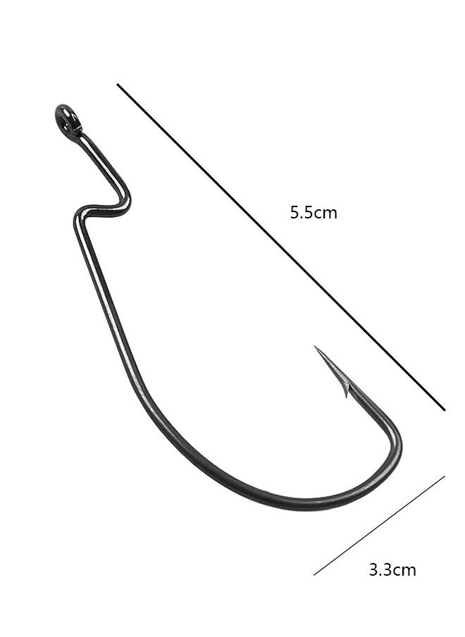 100 Pcs Fishing Hooks,Strong Sharp Soft Bait Jig Fish Hooks