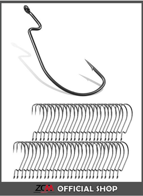 100 Pcs Fishing Hooks,Strong Sharp Soft Bait Jig Fish Hooks