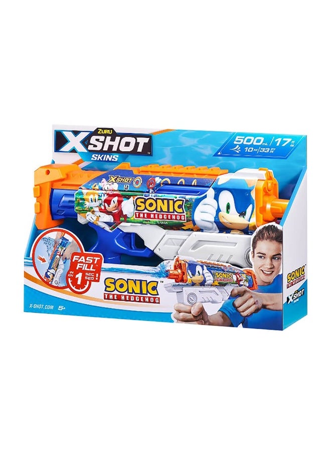 X-Shot Skins Fast Fill Sonic The Hedgehog Water Blaster  - Image 2
