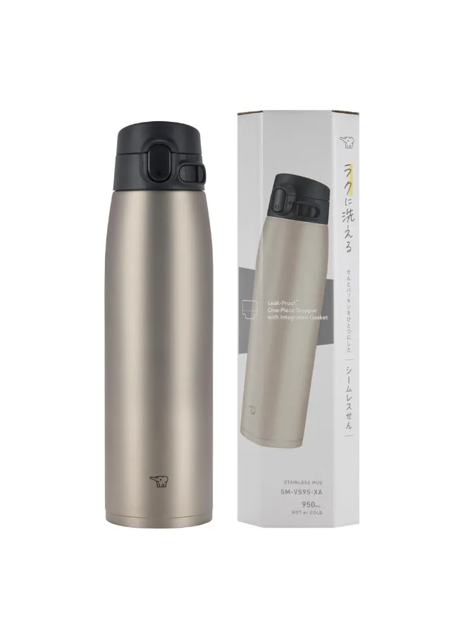 زوجيروشي Zojirushi SM-VS95-XA 0.95L Stainless Steel Vacuum Insulated Bottle – Leak-Proof, Lightweight, Durable, Portable Thermos for Hot & Cold Beverages