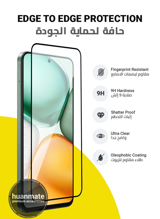 huanmate 2 Pieces Honor X7c Screen Protector – Premium Edge to Edge Tempered Glass, High Transparency, Delicate Touch, Anti-Explosion, Smooth Arc Edges, Easy Installation - Image 2