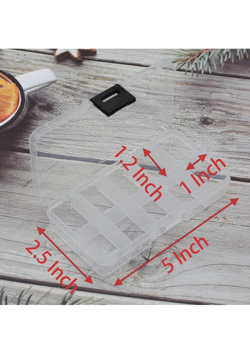 Bukela 4 Pcs 10 Grids 5 Inch x 2.5 Inch Adjustable Small Removable Plastic Jewelry Organizer Divider Storage Box Jewelry Earring Tool Containers (Clear Black)  - Image 4