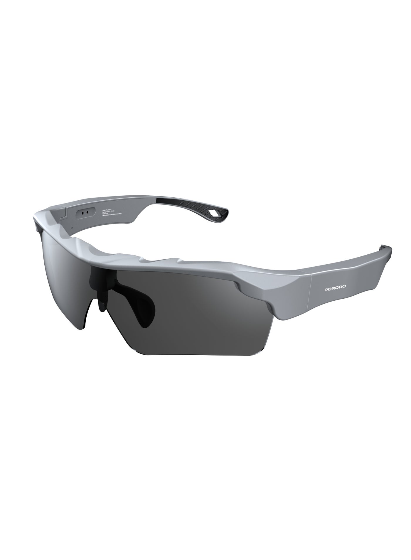 porodo DYNAMIC Smart Sunglasses with UV400 protection Lenses / Smart Glasses 145mAh Battery / Dual Stereo Speaker / IPX4 Water Resistance Level Sunglasses - Grey/Black