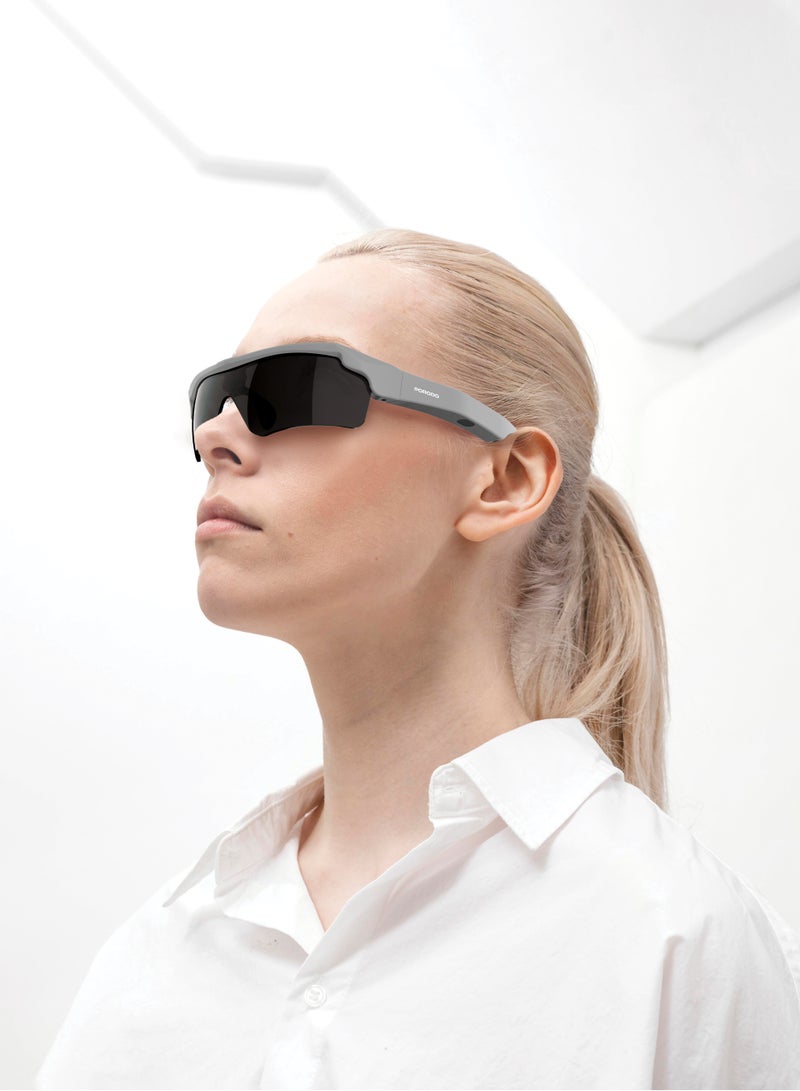 porodo Lifestyle DYNAMIC Smart Sunglasses with UV400 protection Lenses / Smart Glasses 145mAh Battery / Dual Stereo Speaker / IPX4 Water Resistance Level Sunglasses - Grey/Black - Image 3