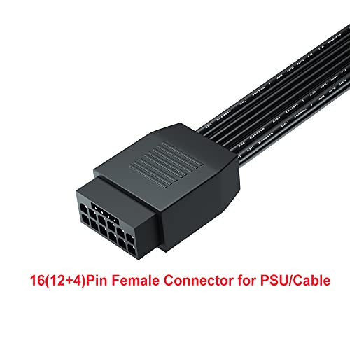 JOYJOM PCI-e 5.0 12VHPWR 16Pin Right Angle Adapter Female to Male Extension Cable, 16AWG 600W 12VHPWR 90 Degree Adapter for Graphic Card GPU 12+4pin RTX 3090Ti 4070Ti 4080 4090 (Type A) - Image 4