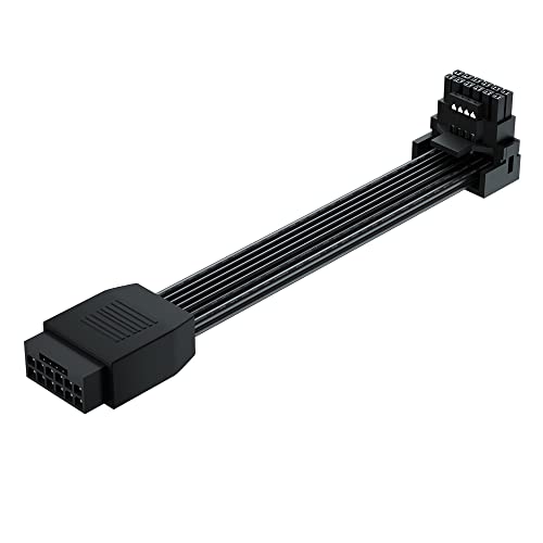 JOYJOM PCI-e 5.0 12VHPWR 16Pin Right Angle Adapter Female to Male Extension Cable, 16AWG 600W 12VHPWR 90 Degree Adapter for Graphic Card GPU 12+4pin RTX 3090Ti 4070Ti 4080 4090 (Type A) - Image 1