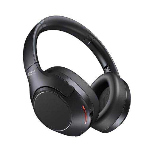 FIFINE Wireless Bluetooth Headphones, Over-Ear Noise Canceling Headphones with Soft Earmuffs, Up to 65H Playtime for Music, Phone Calls, Sport Travel Headset for iPhone/Android/Tablet-X3 Black - Image 1
