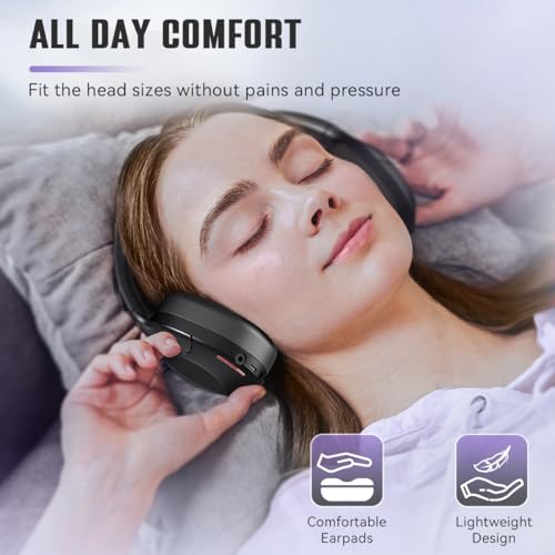 FIFINE Wireless Bluetooth Headphones, Over-Ear Noise Canceling Headphones with Soft Earmuffs, Up to 65H Playtime for Music, Phone Calls, Sport Travel Headset for iPhone/Android/Tablet-X3 Black - Image 5