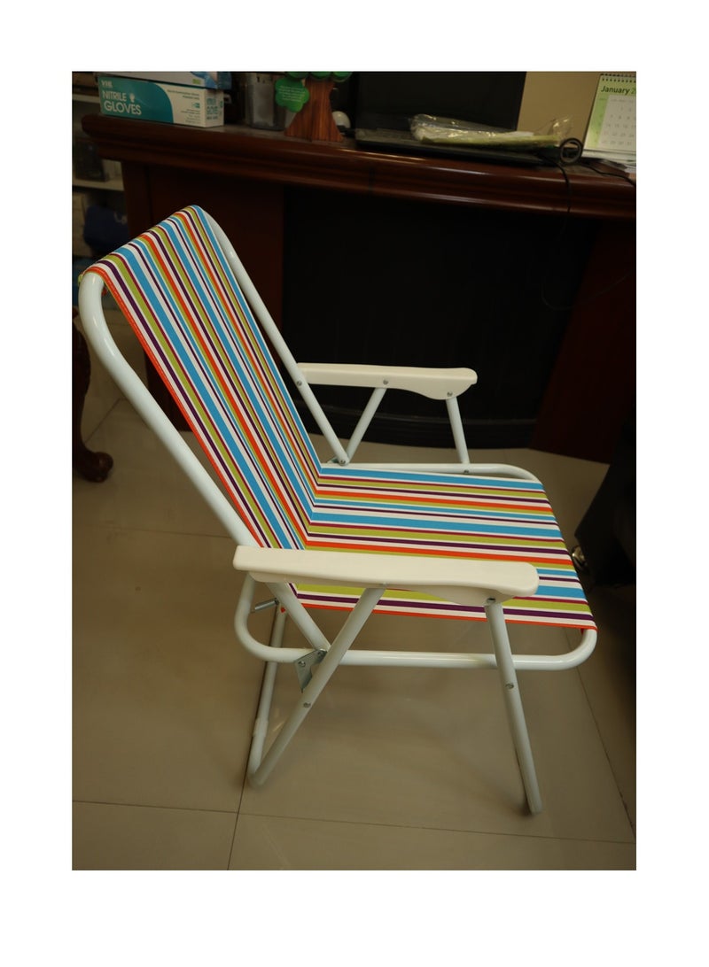 Yuwell 1 Piece Beach Chair Foldable Camping Chair For Outdoor Camp Beach Travel Picnic Hiking, Multicolor 47X48X67CM - Image 2