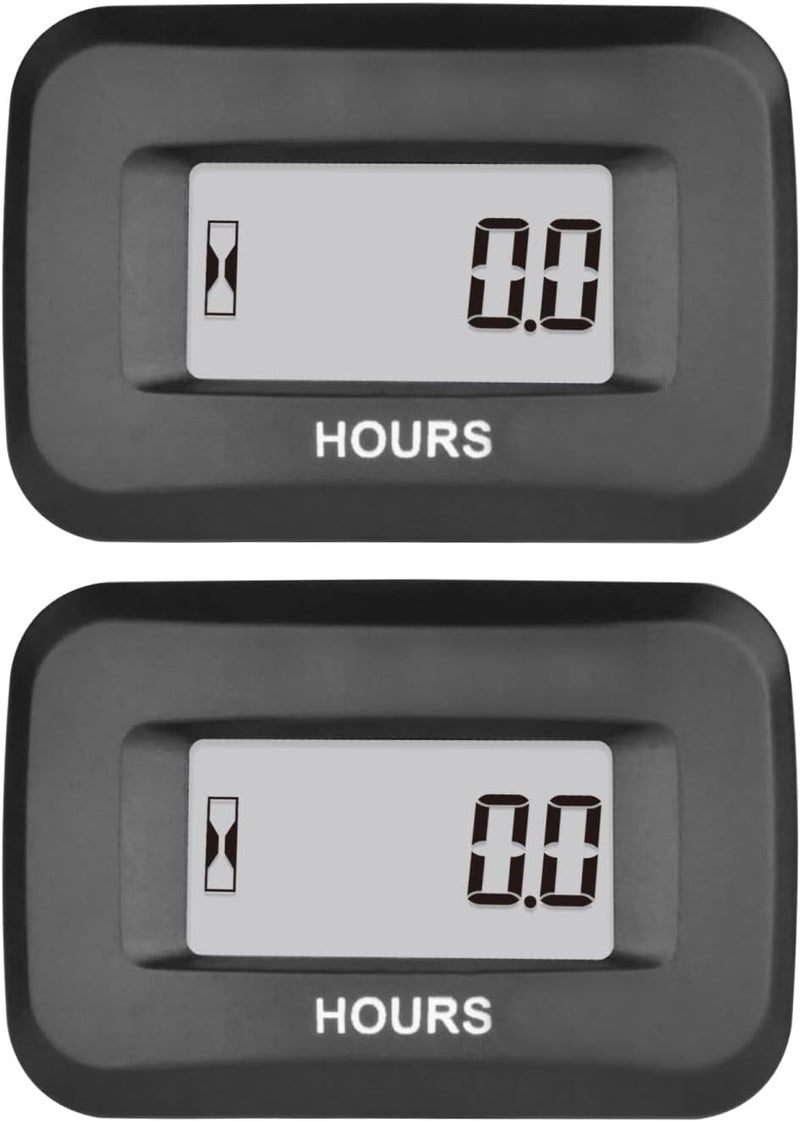 Runleader 2 Pieces Digital Hours Counter,AC/DC 5V to 277V for Garden Tractor Generator Scooter Club Car Forklift Leaf Trimmer etc.(2) - Image 1